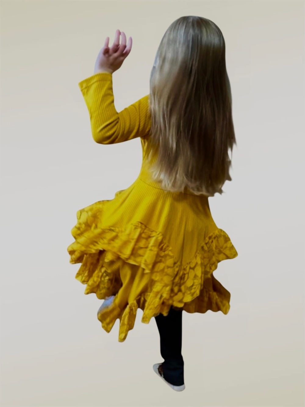 Mia Belle Girls Little Girl Gold Lace Tunic Style Dress Size 4-5 Yrs